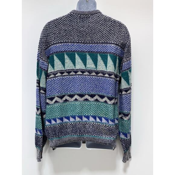 Vtg Reed St James Sweater Geometric Abstract Pullover 90s Made In USA Men’s XL - Picture 2 of 6